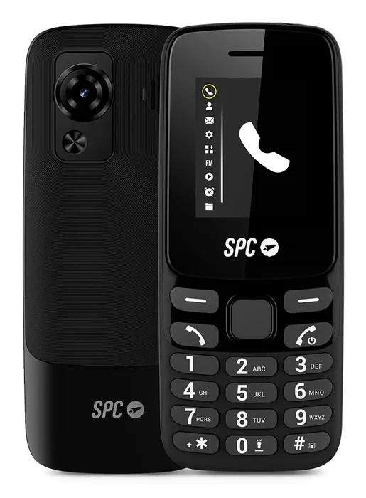 SPC Móvil SPC Talk 2 para Personas Mayores, Teléfono 4G con Teclado Físico, Batería Larga Duración 6 Días, Dual SIM, FM, Linterna, Compacto Ligero 77.5g, Negro