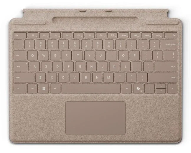 Microsoft Teclado Tipo Cover con Touchpad para Surface Pro 9, Pro 8, Pro X y Copilot+ PC - Color Beige (Dune), Tejido Alcantara