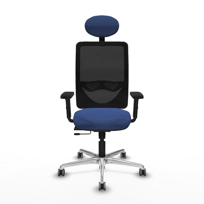 PIQUERAS Y CRESPO Silla de oficina Zulema con mecanismo Sincro/Traslack, Azul marino y Negro