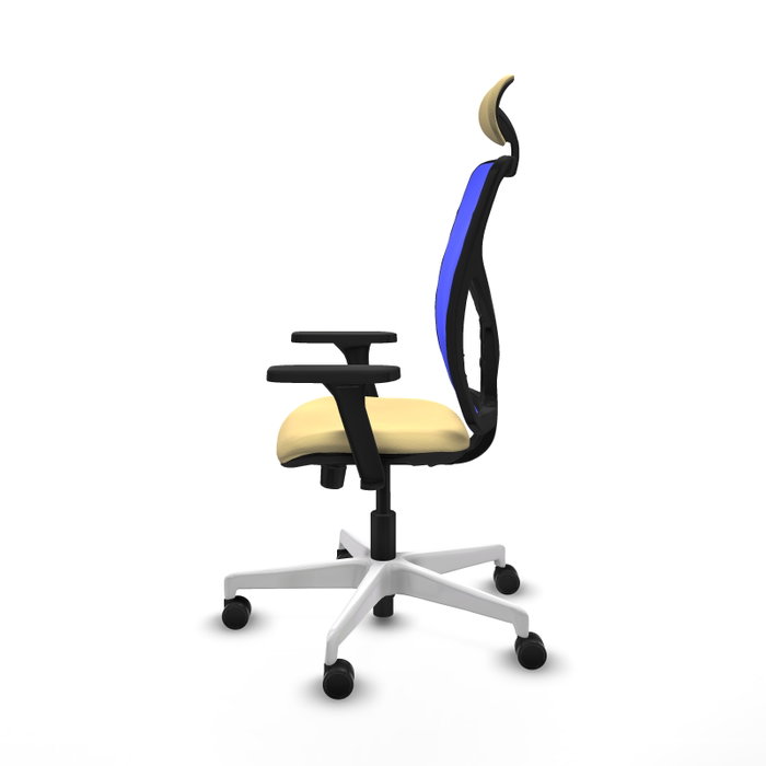 PIQUERAS Y CRESPO Silla de oficina Motilla con Mecanismo Sincro/Traslack, Crema y Azul PIQUERAS Y CRESPO Silla de oficina Motilla con Mecanismo Sincro/Traslack, Crema y Azul