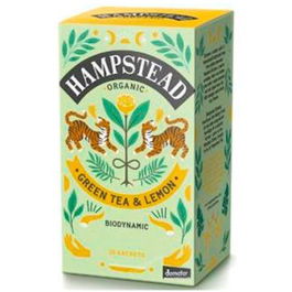 Hampstead Infusión Té Verde Limón 20 Bolsitas Demeter Vegano Orgánico Biodinámico
