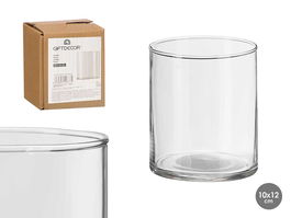 Giftdecor Florero Cristal Transparente Cilindro 9 x 9 x 10 cm (Set de 12)