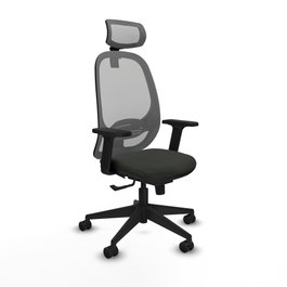 PIQUERAS Y CRESPO Silla de oficina Cilanco con mecanismo Sincro, Negro y Gris