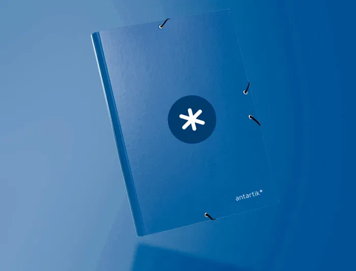 Antartik Carpeta de Gomas Tres Solapas Cartón Forrado A4 Color Azul Marino