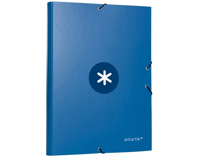 Antartik Carpeta de Gomas Tres Solapas Cartón Forrado A4 Color Azul Marino