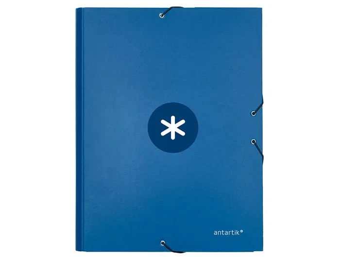 Antartik Carpeta de Gomas Tres Solapas Cartón Forrado A4 Color Azul Marino