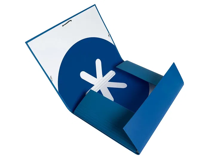 Antartik Carpeta de Gomas Tres Solapas Cartón Forrado A4 Color Azul Marino