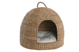 DKD Home Decor Cama para Mascota Seagrass con Cojín Natural