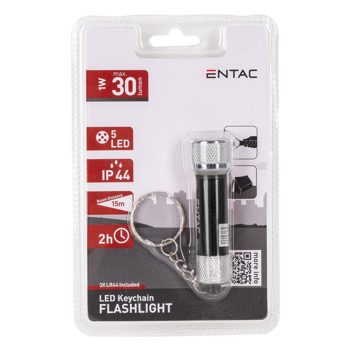 ENTAC Linterna de llavero EFL-5LED-KC-BL Negro ENTAC Linterna de llavero EFL-5LED-KC-BL Negro