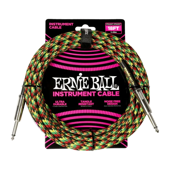 ERNIEBALL Cable de Instrumento Trenzado Jack-Jack SS 5,49 m ERNIEBALL Cable de Instrumento Trenzado Jack-Jack SS 5,49 m