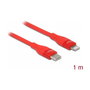 DeLOCK Cable de datos y carga USB Type-C a Lightning rojo 1 m MFi