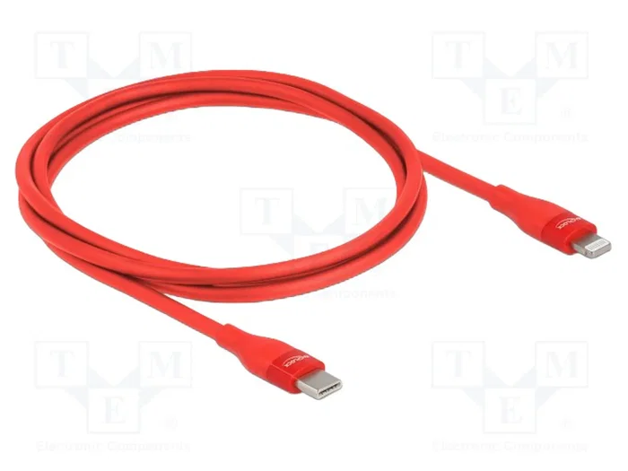 DeLOCK Cable de datos y carga USB Type-C a Lightning rojo 1 m MFi DeLOCK Cable de datos y carga USB Type-C a Lightning rojo 1 m MFi