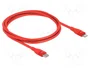 DeLOCK Cable de datos y carga USB Type-C a Lightning rojo 1 m MFi