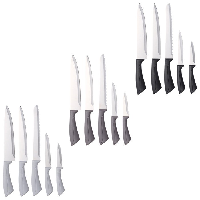 Day Juego De 5 Cuchillos Chef, Pan, Cocina, Vegetales Y Hierbas con Hoja De Acero Inoxidable Y Mango De Plástico