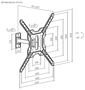 Aisens Soporte de Pared WT65TSE-415 para TV de 23-65 pulgadas, Giratorio e Inclinable, Negro