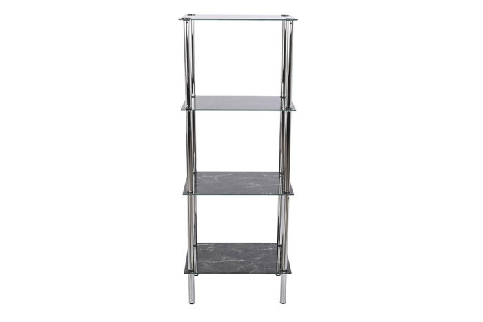 DKD Home Decor Estantería Moderna Plateada Acero y Cristal 40x30x105 cm DKD Home Decor Estantería Moderna Plateada Acero y Cristal 40x30x105 cm