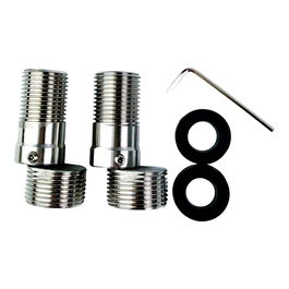 Verhal Kit de Excéntricas Extensibles Largas Rotatorias 360°, Longitud 56-75 mm, Rosca 1/2" - 3/4" Pulg, Acero Inox 304 y NBR, Incluye Elementos de Fijación