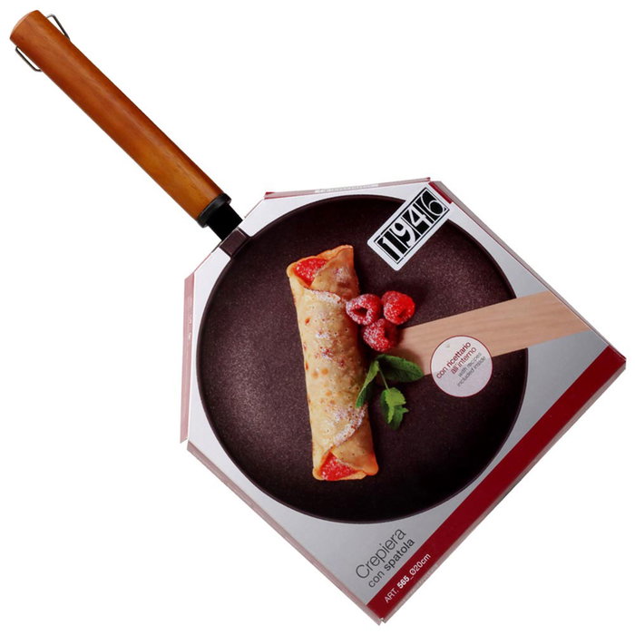 1946 Sartén Crêpes Antiadherente con Espátula de Madera, 20 cm