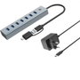 Conceptronic Hub USB 7 puertos HUBBIES21GP Gris Aluminio