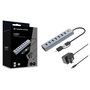 Conceptronic Hub USB 7 puertos HUBBIES21GP Gris Aluminio
