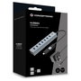 Conceptronic Hub USB 7 puertos HUBBIES21GP Gris Aluminio