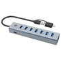 Conceptronic Hub USB 7 puertos HUBBIES21GP Gris Aluminio