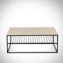 Hanah Home Mesa de Centro Etna Roble 95x55x43cm Tablero Melamina Grosor 18mm Patas Metálicas