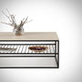 Hanah Home Mesa de Centro Etna Roble 95x55x43cm Tablero Melamina Grosor 18mm Patas Metálicas