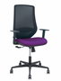 PIQUERAS Y CRESPO Silla de oficina Mardos, mecanismo sincro, asiento morado y malla negra