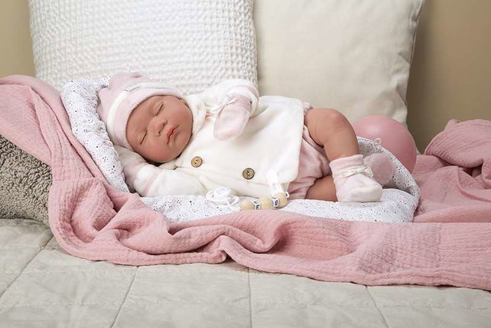 Muñecas Arias Muñeca Reborn Macarena 45 cm con Saco de Dormir (Ojos Cerrados) Español Muñecas Arias Muñeca Reborn Macarena 45 cm con Saco de Dormir (Ojos Cerrados) Español