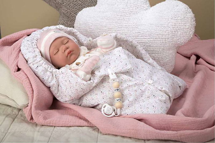 Muñecas Arias Muñeca Reborn Macarena 45 cm con Saco de Dormir (Ojos Cerrados) Español Muñecas Arias Muñeca Reborn Macarena 45 cm con Saco de Dormir (Ojos Cerrados) Español