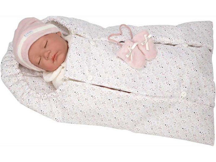 Muñecas Arias Muñeca Reborn Macarena 45 cm con Saco de Dormir (Ojos Cerrados) Español Muñecas Arias Muñeca Reborn Macarena 45 cm con Saco de Dormir (Ojos Cerrados) Español
