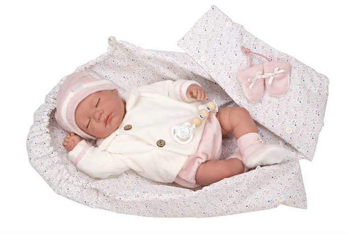 Muñecas Arias Muñeca Reborn Macarena 45 cm con Saco de Dormir (Ojos Cerrados) Español Muñecas Arias Muñeca Reborn Macarena 45 cm con Saco de Dormir (Ojos Cerrados) Español
