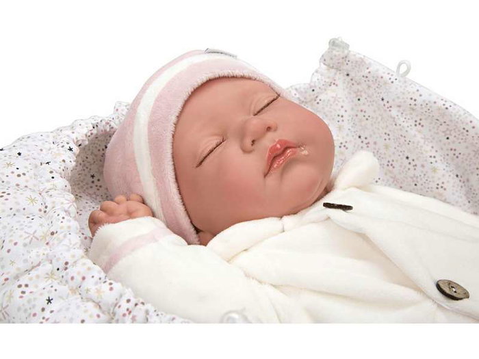 Muñecas Arias Muñeca Reborn Macarena 45 cm con Saco de Dormir (Ojos Cerrados) Español Muñecas Arias Muñeca Reborn Macarena 45 cm con Saco de Dormir (Ojos Cerrados) Español