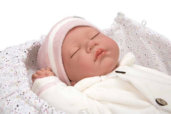 Muñecas Arias Muñeca Reborn Macarena 45 cm con Saco de Dormir (Ojos Cerrados) Español Muñecas Arias Muñeca Reborn Macarena 45 cm con Saco de Dormir (Ojos Cerrados) Español