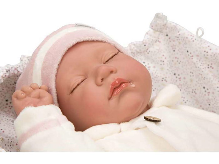 Muñecas Arias Muñeca Reborn Macarena 45 cm con Saco de Dormir (Ojos Cerrados) Español Muñecas Arias Muñeca Reborn Macarena 45 cm con Saco de Dormir (Ojos Cerrados) Español