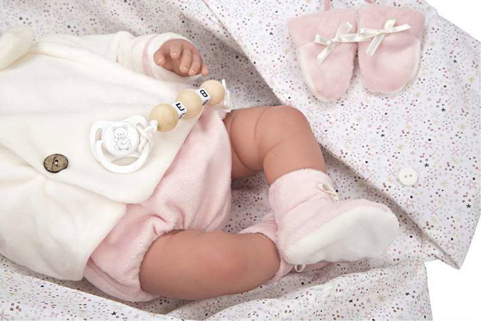 Muñecas Arias Muñeca Reborn Macarena 45 cm con Saco de Dormir (Ojos Cerrados) Español Muñecas Arias Muñeca Reborn Macarena 45 cm con Saco de Dormir (Ojos Cerrados) Español