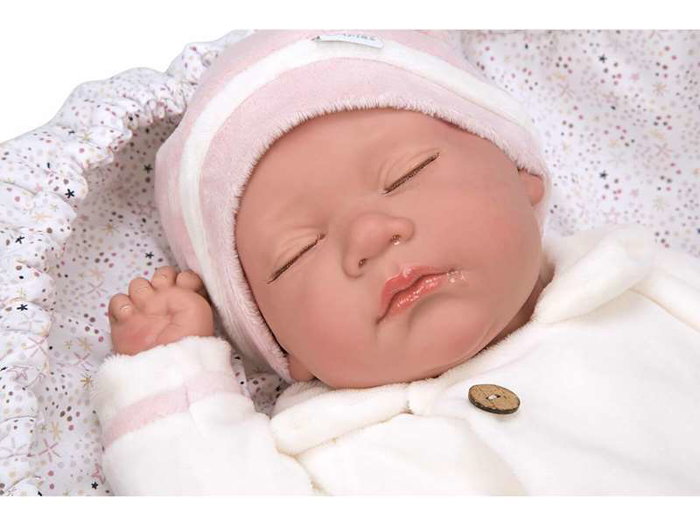 Muñecas Arias Muñeca Reborn Macarena 45 cm con Saco de Dormir (Ojos Cerrados) Español Muñecas Arias Muñeca Reborn Macarena 45 cm con Saco de Dormir (Ojos Cerrados) Español