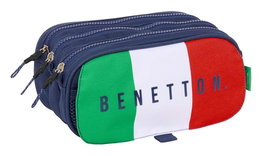 Portatodo Triple Benetton Flag Azul marino 21,5 x 10 x 8 cm