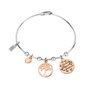 La Petite Story Pulsera Bangle Life Tree + Charms Rose-Ar Gris