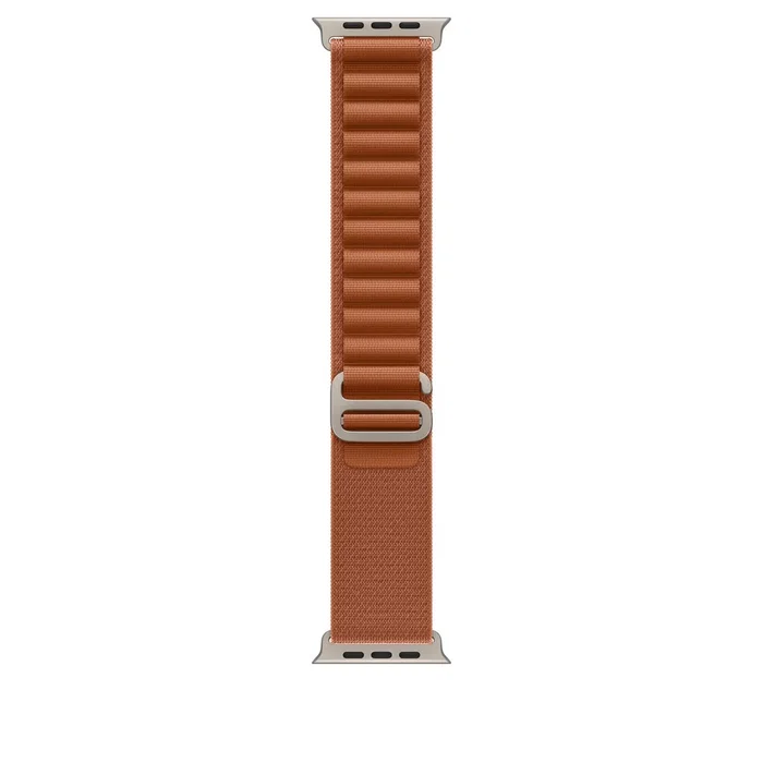 Apple Correa Alpine Loop para Apple Watch 49mm - Marrón Tierra Cocida - Tamaño Medio - Acabado Titanio Natural - MFTC4ZM/A