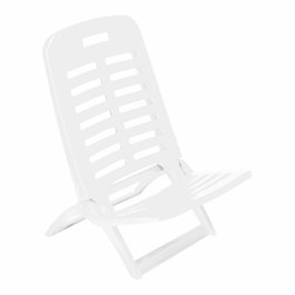 Ipae Progarden Silla de playa plegable blanca 40 x 51,5 x 62 cm