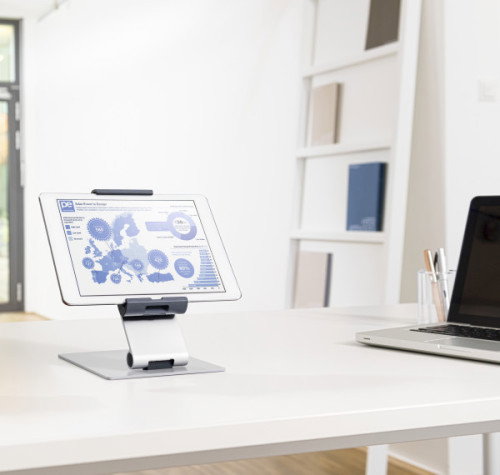 Durable Soporte Elevador Mesa Tablets 7-13 Pulgadas Giratorio 360° para Escritorio Profesional Referencia 8930-23