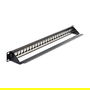 DeLOCK Patchpanel 1HE 482 mm para Rack 1U, 24 Puertos Keystone, Color Negro, Ref. 43277