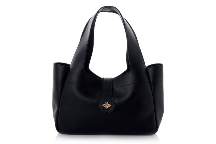 Lucky Bees Bolsa de Hombro Margot Negro Cuero de Polivinilo 32x12x21 cm