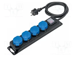 AS SCHWABE Prolongador de alimentación H07RN-F 3G1,5mm2 1,5m negro