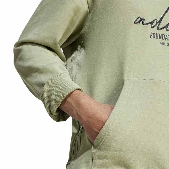 Sudadera con Capucha Hombre Adidas Brand Love French Terry Hoodie Verde Verde Claro