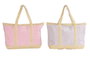 DKD Home Decor Bolso Mediterraneo Rosa Palo Lila 4 Unidades 63 x 14 x 42 cm