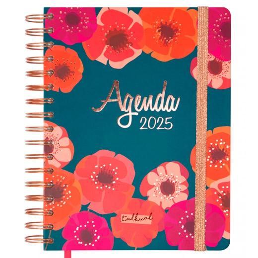 Finocam Agenda Anual Talkual Espiral 4º-155x217 mm Svh Flor 2025, Tapa Dura con Estampación Metálica y Accesorios Finocam Agenda Anual Talkual Espiral 4º-155x217 mm Svh Flor 2025, Tapa Dura con Estampación Metálica y Accesorios