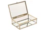DKD Home Decor Joyero de Cristal y Metal Dorado 15x11x5 cm